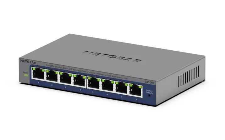 Netgear | 5-Port Gigabit Ethernet Easy Smart Managed Switch (GS108E-400NAS)