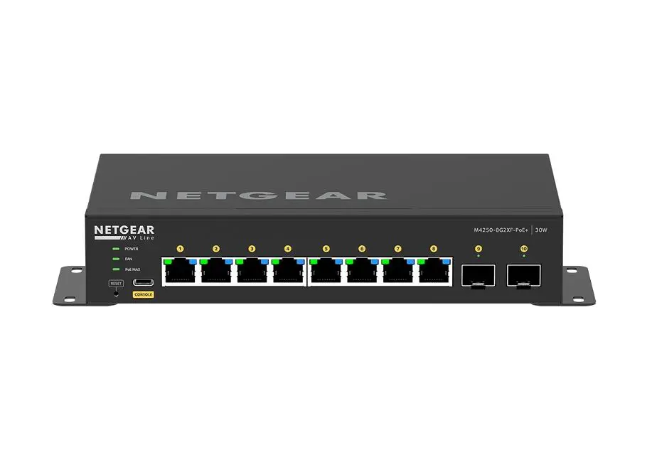 Netgear | 8x1G PoE+ 220W and 2xSFP+ Managed Switch (GSM4210PX)