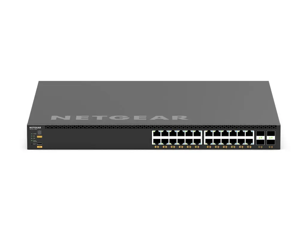 Netgear | 24x10G/Multi-Gig PoE+ (576W base, up to 720W) and 4xSFP28 25G (XSM4328CV)