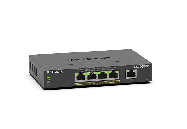 NETGEAR | 5-Port Gigabit Ethernet Easy Smart Essentials PoE Switch - 120W (GS305EPP)
