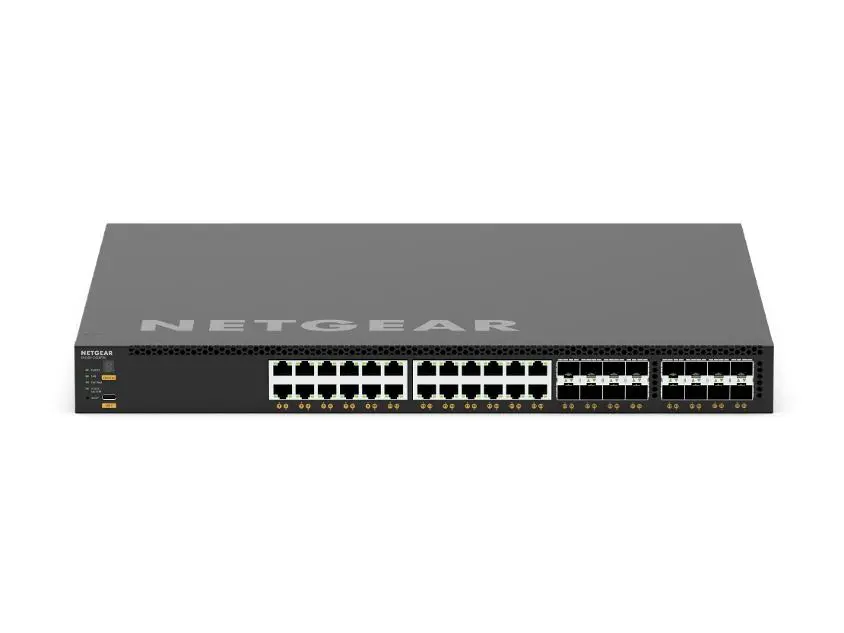 NETGEAR | 24x10G/Multi-Gig PoE++ (290W base, up to 1,770W), 8xSFP+ and 8xSFP28 25G Managed Switch (XSM4340V)