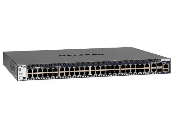 Netgear | Netgear M4300-52G Stackable Managed Switch with 48x1G and 4x10G including 2x10GBASE-T and 2xSFP+ Layer 3 (GSM4352S-100NES)