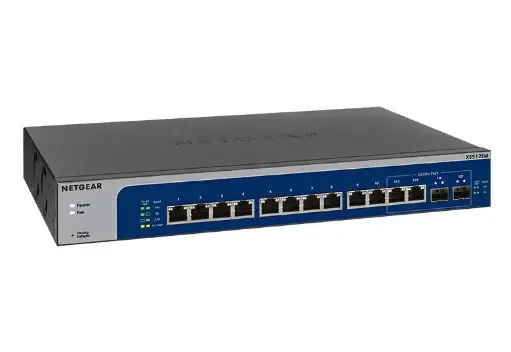 Netgear | 12-Port 10G-Gigabit/Multi-Gigabit Ethernet Easy Smart Switch Managed with 2 SFP+ Combo Ports (XS512EM)