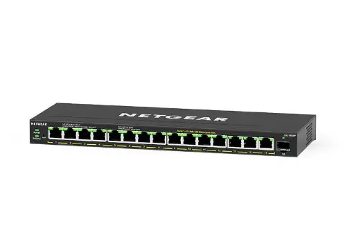 NETGEAR | 16-Port PoE+ Gigabit Ethernet Easy Smart Managed Essentials Switch (180W) with 1 SFP Port (GS316EP)