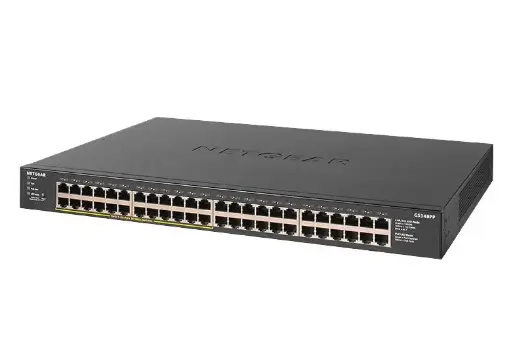 Netgear | 48-Port Gigabit Ethernet Unmanaged PoE+ Essentials Switch with 24-Ports PoE+ (380W) (GS348PP)