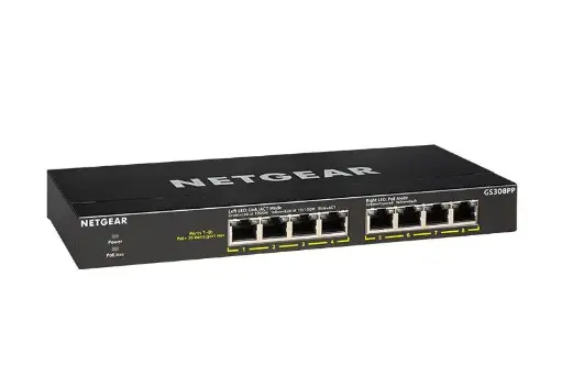 Netgear | 5-Port Gigabit Ethernet SOHO Unmanaged Switch with 4-Ports PoE+ (83W) (GS308PP)