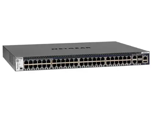 Netgear | Netgear M4300-52G Stackable Managed Switch with 48x1G and 4x10G including 2x10GBASE-T and 2xSFP+ Layer 3 (GSM4352S-100NES)